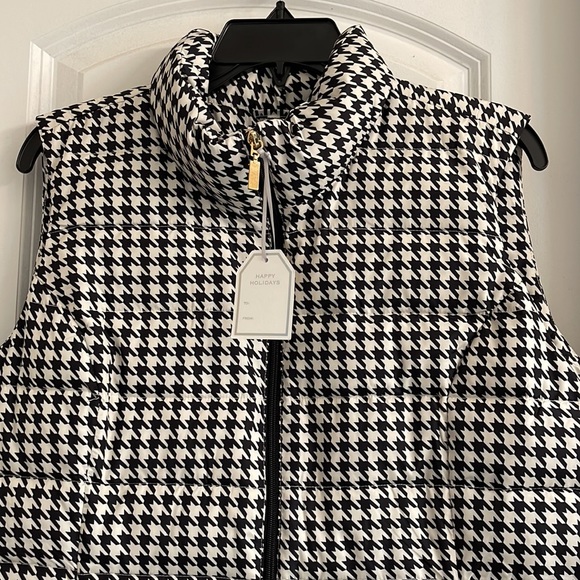 ⏳♻️🆕 New Charter Club Houndstooth Print Puffer Vest Jacket size Large - Picture 17 of 17
